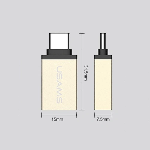 Kup Adapter USAMS USB-C/USB OTG 3.1 gold (US-SJ028) - USA823 - {ean13} - Sklep Home Screen