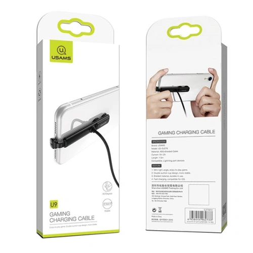 Kup Kabel USAMS Gaming U9 Lightning 1,5m 2A czarny/black (US-SJ278) - USA824 - {ean13} - Sklep Home Screen