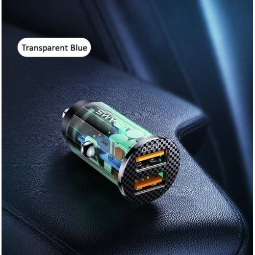 Kup Încărcător auto USAMS 2xUSB C23 36W Încărcare rapidă pentru mașină transparent negru (US-CC122) - USA825 - {ean13} - Sklep Home Screen