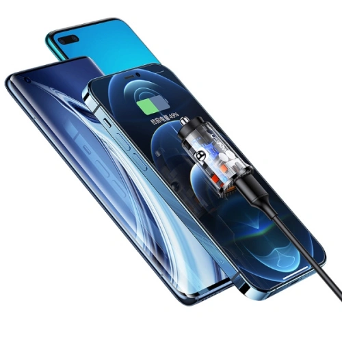 Kup USAMS 2xUSB C23 36W Fast Car Charge Auto-Ladegerät transparent schwarz (US-CC122) - USA825 - {ean13} - Sklep Home Screen