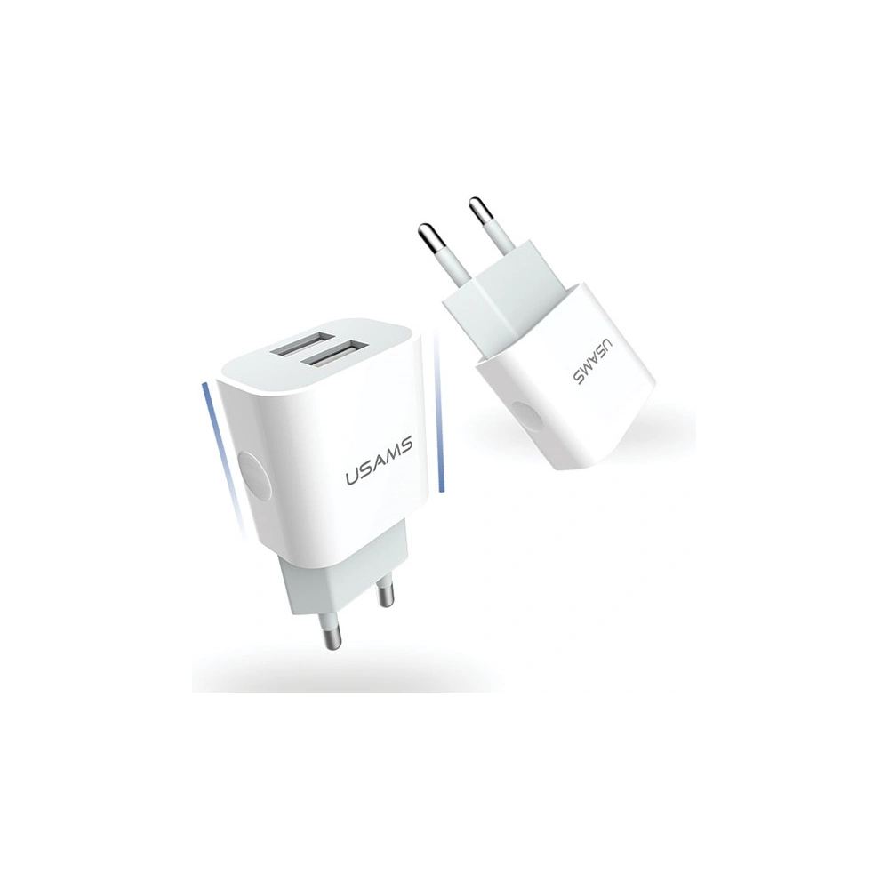 Ładowarka sieciowa USAMS 2xUSB 2,4A biały/white Fast Charging (US-CC023)