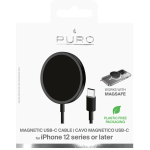 Ładowarka bezprzewodowa PURO Magnetic Charging Cable USB-C MagSafe 15W (czarny)
