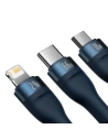 Buy Baseus Flash Series Ⅱ USB-USB-C/microUSB/Lightning 3in1 Cable 66W 1.2m (blue) - BSU3888 - {ean13} - Home Screen Store Europe