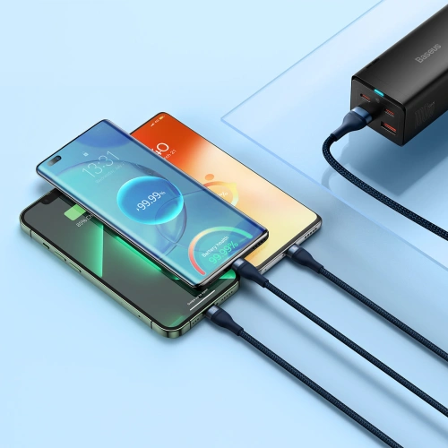 Kup Kábel 3w1 Baseus Flash Series Ⅱ USB-USB-C/microUSB/Lightning 66W 1.2m (kék) - BSU3888 - {ean13} - Sklep Home Screen