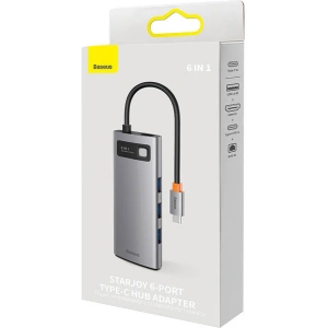 Kup Hub Baseus StarJoy Serie 6w1 USB-C - HDMI + 3 x USB 3.0 + USB-C PD + RJ45 - BSU3896 - {ean13} - Sklep Home Screen