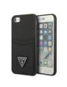 Guess GUHCI8PSATPK Apple iPhone SE 2022/SE 2020/8/7 hardcase black hardcase Saffiano Triangle Logo Cardslot
