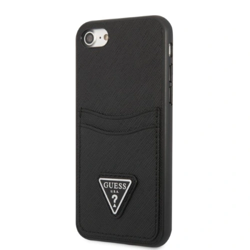 Kup Etui Guess GUHCI8PSATPK Apple iPhone SE 2022/SE 2020/8/7 keménytok fekete/black keménytok Saffiano Triangle Logo Kártyahely - GUE2329 - {ean13} - Sklep Home Screen