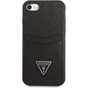Kup Case Guess GUHCI8PSATPK Apple iPhone SE 2022/SE 2020/8/7 Hartschale schwarz/black Hartschale Saffiano Triangle Logo Kartenfach - GUE2329 - {ean13} - Sklep Home Screen