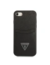 Kup Etui Guess GUHCI8PSATPK Apple iPhone SE 2022/SE 2020/8/7 keménytok fekete/black keménytok Saffiano Triangle Logo Kártyahely - GUE2329 - {ean13} - Sklep Home Screen