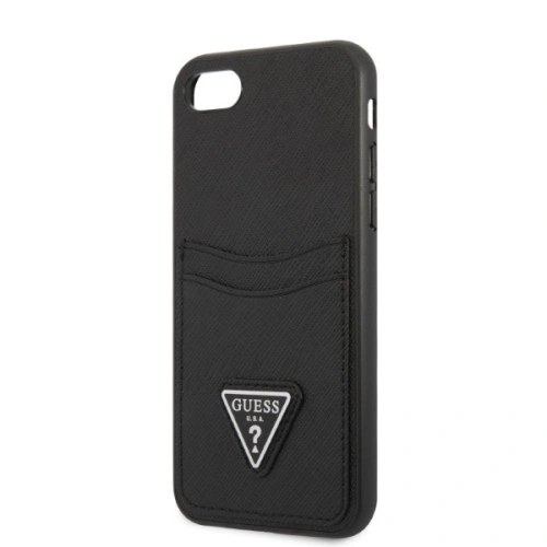 Kup Etui Guess GUHCI8PSATPK Apple iPhone SE 2022/SE 2020/8/7 keménytok fekete/black keménytok Saffiano Triangle Logo Kártyahely - GUE2329 - {ean13} - Sklep Home Screen