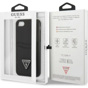 Kup Case Guess GUHCI8PSATPK Apple iPhone SE 2022/SE 2020/8/7 Hartschale schwarz/black Hartschale Saffiano Triangle Logo Kartenfach - GUE2329 - {ean13} - Sklep Home Screen