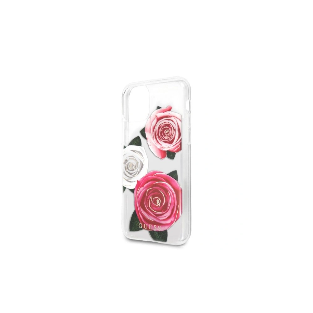 Etui Guess GUHCN58ROSTRT Apple iPhone 11 Pro transparent hardcase Flower Desire Pink & White Rose