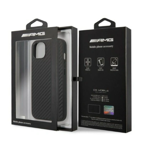 Kup Etui Mercedes AMG AMHCP13MBLSCA Apple iPhone 13 czarny/black hardcase Carbon Stripe&Embossed - MRS71 - {ean13} - Sklep Home Screen
