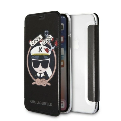 Kup Case Karl Lagerfeld KLFLBKPXKSB Apple iPhone XS/X schwarz/black Buchhülle Signature Glitter - KLD1358 - {ean13} - Sklep Home Screen