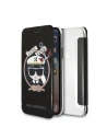 Etui Karl Lagerfeld KLFLBKPXKSB Apple iPhone XS/X negru/black bookcase Signature Glitter