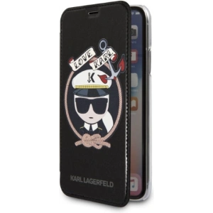 Kup Case Karl Lagerfeld KLFLBKPXKSB Apple iPhone XS/X schwarz/black Buchhülle Signature Glitter - KLD1358 - {ean13} - Sklep Home Screen