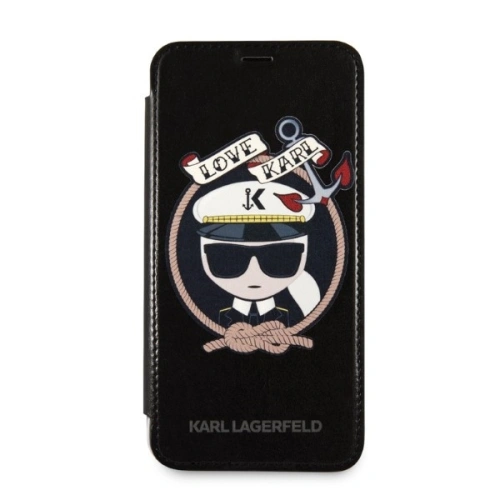 Kup Case Karl Lagerfeld KLFLBKPXKSB Apple iPhone XS/X schwarz/black Buchhülle Signature Glitter - KLD1358 - {ean13} - Sklep Home Screen