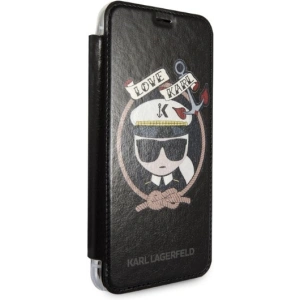 Kup Case Karl Lagerfeld KLFLBKPXKSB Apple iPhone XS/X schwarz/black Buchhülle Signature Glitter - KLD1358 - {ean13} - Sklep Home Screen