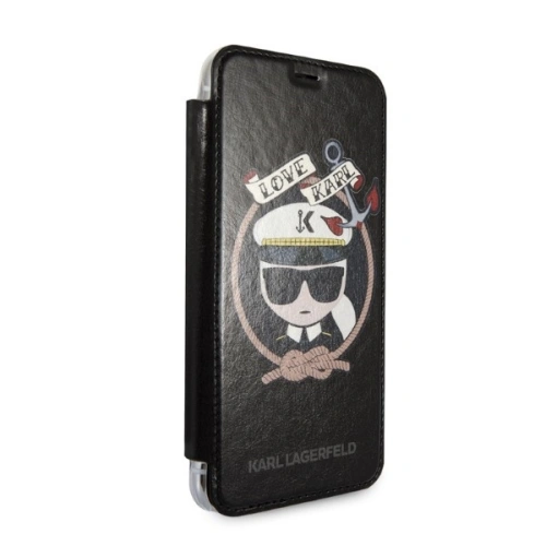 Kup Case Karl Lagerfeld KLFLBKPXKSB Apple iPhone XS/X schwarz/black Buchhülle Signature Glitter - KLD1358 - {ean13} - Sklep Home Screen
