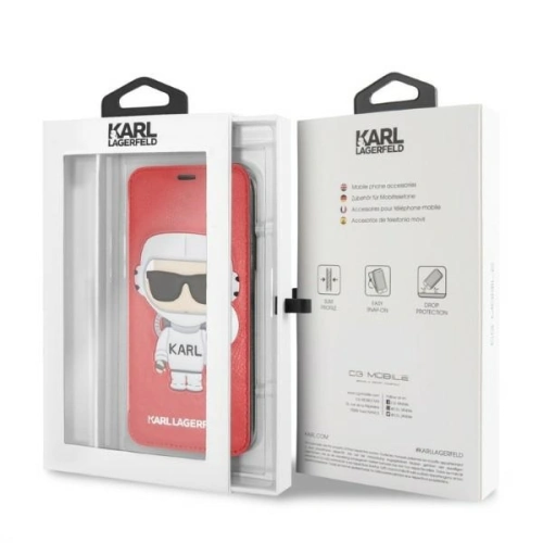 Buy Karl Lagerfeld KLFLBKPXKSCORE Apple iPhone XS/X bookcase red Karl Space Cosmonaut - KLD1359 - {ean13} - Home Screen Store Europe