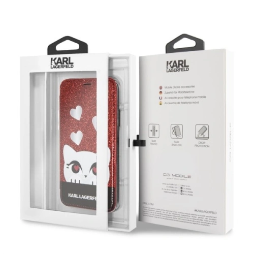 Kup Case Karl Lagerfeld KLFLBKPXVDCRE Apple iPhone XS/X rot/rot Buch Valentine - KLD1360 - {ean13} - Sklep Home Screen