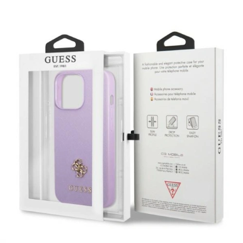 Kup Etui Guess GUHCP13LPS4MU Apple iPhone 13 Pro purpurová/purple hardcase Saffiano 4G Small Metal Logo - GUE2331 - {ean13} - Sklep Home Screen