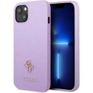 Kup Case Guess GUHCP13SPS4MU Apple iPhone 13 mini lila/purple Hardcase Saffiano 4G kleines Metall-Logo - GUE2333 - {ean13} - Sklep Home Screen