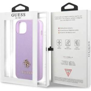 Kup Case Guess GUHCP13SPS4MU Apple iPhone 13 mini lila/purple Hardcase Saffiano 4G kleines Metall-Logo - GUE2333 - {ean13} - Sklep Home Screen