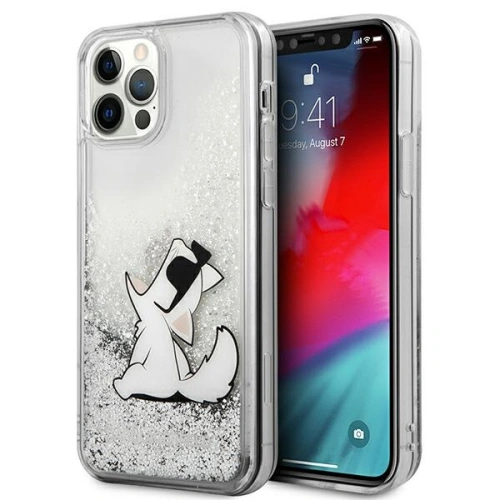 Buy Karl Lagerfeld KLHCP12LGCFS Apple iPhone 12 Pro Max silver hardcase Liquid Glitter Choupette Fun - KLD1362 - {ean13} - Home Screen Store Europe