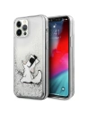 Karl Lagerfeld KLHCP12LGCFS Apple iPhone 12 Pro Max silver hardcase Liquid Glitter Choupette Fun