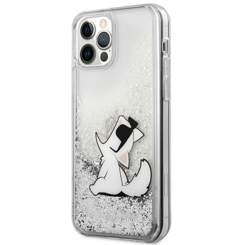 Kup Case Karl Lagerfeld KLHCP12LGCFS Apple iPhone 12 Pro Max silber/silver Hardcase Liquid Glitter Choupette Fun - KLD1362 - {ean13} - Sklep Home Screen