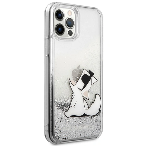 Buy Karl Lagerfeld KLHCP12LGCFS Apple iPhone 12 Pro Max silver hardcase Liquid Glitter Choupette Fun - KLD1362 - {ean13} - Home Screen Store Europe