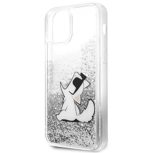 Buy Karl Lagerfeld KLHCP12LGCFS Apple iPhone 12 Pro Max silver hardcase Liquid Glitter Choupette Fun - KLD1362 - {ean13} - Home Screen Store Europe