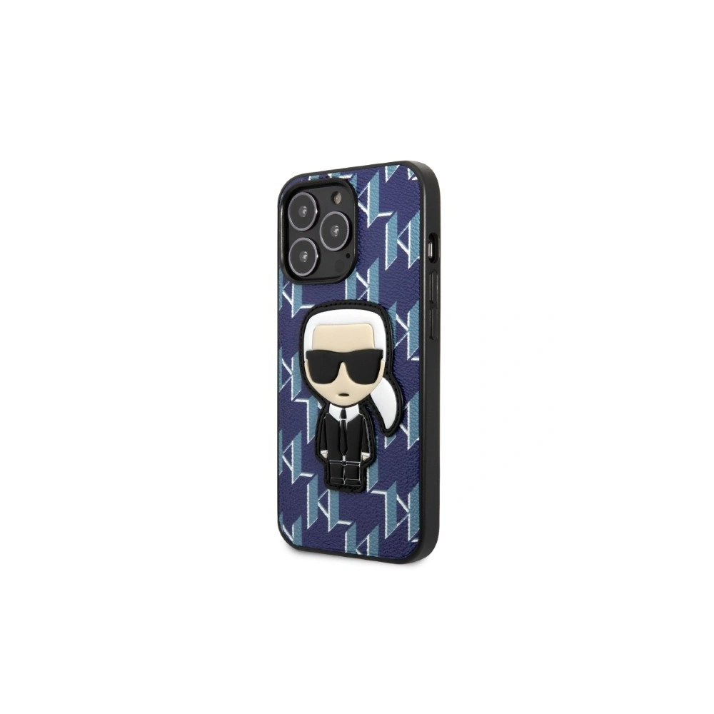 Etui Karl Lagerfeld KLHCP13LPMNIKBL Apple iPhone 13 Pro hardcase niebieski/blue Monogram Ikonik Patch