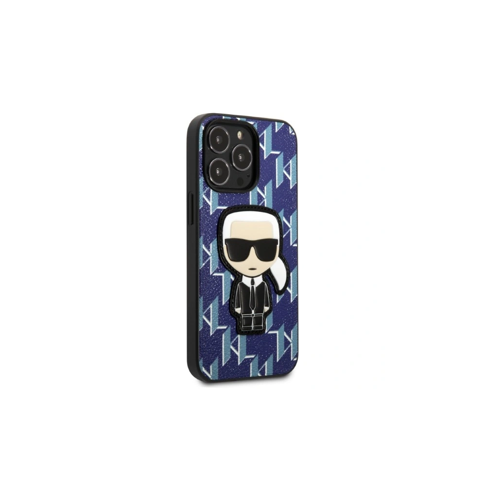 Etui Karl Lagerfeld KLHCP13LPMNIKBL Apple iPhone 13 Pro hardcase niebieski/blue Monogram Ikonik Patch