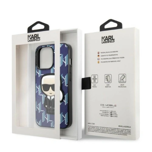 Kup Etui Karl Lagerfeld KLHCP13LPMNIKBL Apple iPhone 13 Pro hardcase kék/kék Monogram Ikonik Patch - KLD1364 - {ean13} - Sklep Home Screen