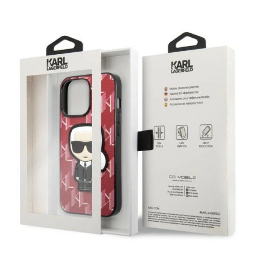 Buy Karl Lagerfeld KLHCP13LPMNIKPI Apple iPhone 13 Pro hardcase red Monogram Ikonik Patch - KLD1365 - {ean13} - Home Screen Store Europe