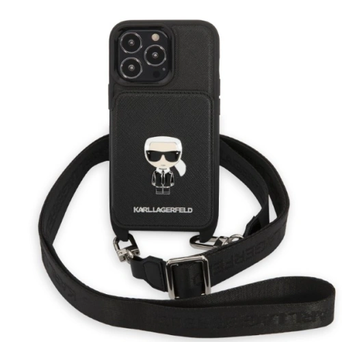 Kup Etui Karl Lagerfeld KLHCP13LSAIPCK Apple iPhone 13 Pro hardcase negru/black Saffiano Metal Ikonik - KLD1366 - {ean13} - Sklep Home Screen