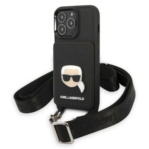 Kup Case Karl Lagerfeld KLHCP13LSAKHPK Apple iPhone 13 Pro Hardcase Saffiano Metal Karl Head - KLD1368 - {ean13} - Sklep Home Screen