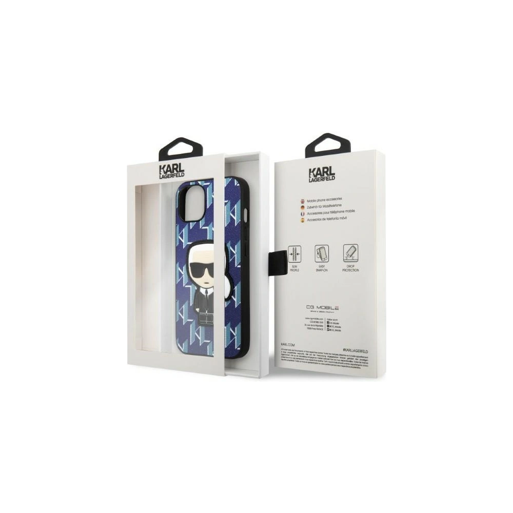 Etui Karl Lagerfeld KLHCP13MPMNIKBL Apple iPhone 13 hardcase niebieski/blue Monogram Ikonik Patch