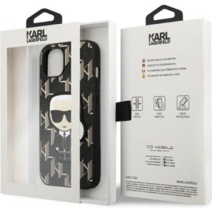 Kup Case Karl Lagerfeld KLHCP13SPMNIKBK Apple iPhone 13 mini Hardcase schwarz/black Monogram Ikonik Patch - KLD1380 - {ean13} - Sklep Home Screen