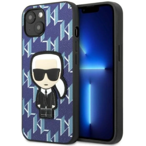 Kup Case Karl Lagerfeld KLHCP13SPMNIKBL Apple iPhone 13 mini Hardcase blau/blue Monogram Ikonik Patch - KLD1381 - {ean13} - Sklep Home Screen
