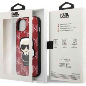 Kup Case Karl Lagerfeld KLHCP13SPMNIKPI Apple iPhone 13 mini Hardcase rot/red Monogram Ikonik Patch - KLD1382 - {ean13} - Sklep Home Screen