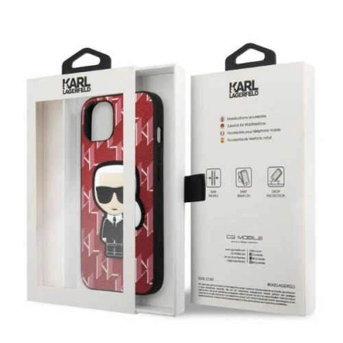 Buy Karl Lagerfeld KLHCP13SPMNIKPI Apple iPhone 13 mini hardcase red Monogram Ikonik Patch - KLD1382 - {ean13} - Home Screen Store Europe