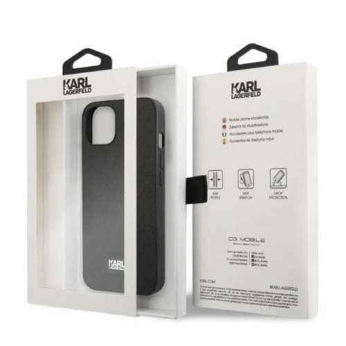 Kup Etui Karl Lagerfeld KLHCP13SSFMP2K Apple iPhone 13 mini hardcase negru/black Saffiano Plaque - KLD1383 - {ean13} - Sklep Home Screen