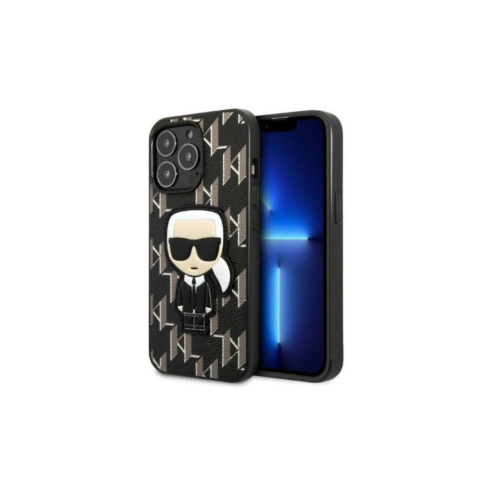 Etui Karl Lagerfeld KLHCP13XPMNIKBK Apple iPhone 13 Pro Max hardcase czarny/black Monogram Ikonik Patch