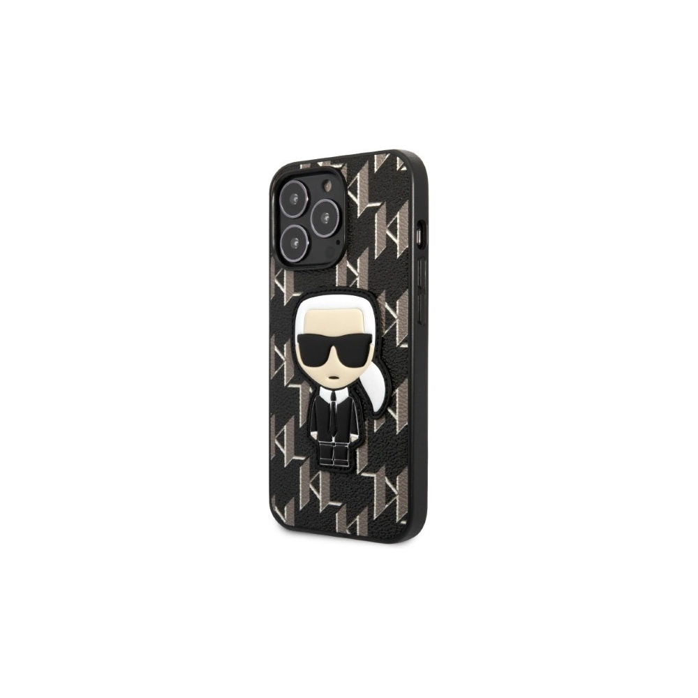 Etui Karl Lagerfeld KLHCP13XPMNIKBK Apple iPhone 13 Pro Max hardcase czarny/black Monogram Ikonik Patch
