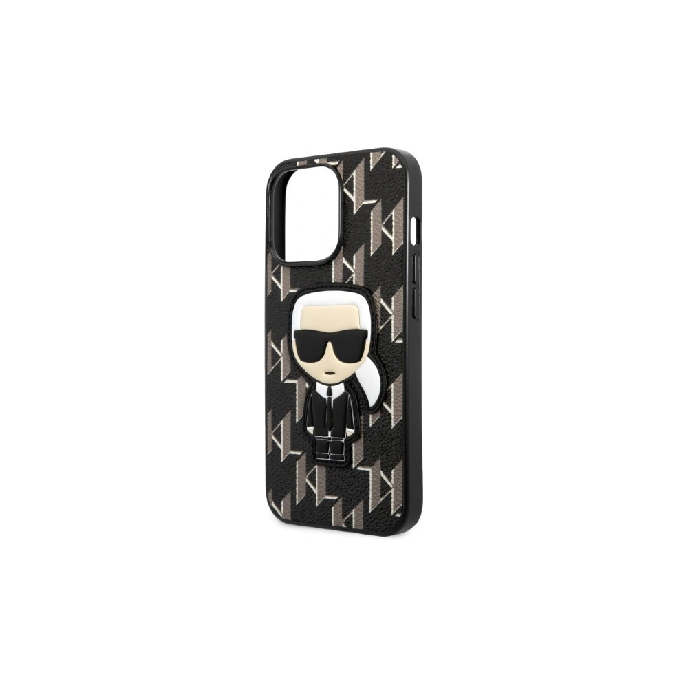 Etui Karl Lagerfeld KLHCP13XPMNIKBK Apple iPhone 13 Pro Max hardcase czarny/black Monogram Ikonik Patch