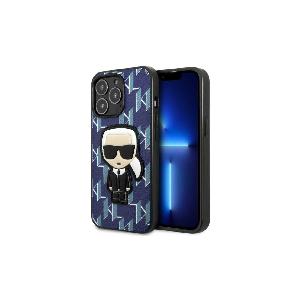 Etui Karl Lagerfeld KLHCP13XPMNIKBL Apple iPhone 13 Pro Max hardcase niebieski/blue Monogram Ikonik Patch