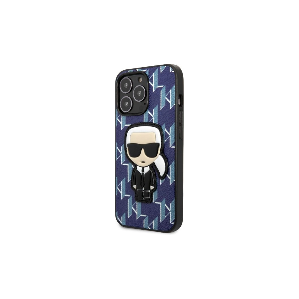 Etui Karl Lagerfeld KLHCP13XPMNIKBL Apple iPhone 13 Pro Max hardcase niebieski/blue Monogram Ikonik Patch
